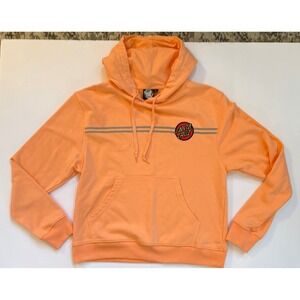 Santa Cruz Hoodie Womens  Size L Orange Striped Pullover Sweatshirt Skate